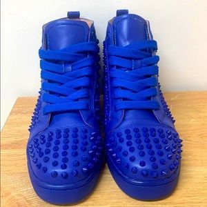 Red bottom Sneakers Men high top Designer spikes.